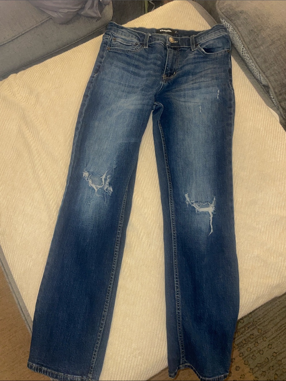 RSQ Women's Slim Dark Blue Distressed Jeans, 20